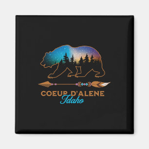 Coeur D'alene Idaho Bär Sternennacht Reiseandenken Magnet
