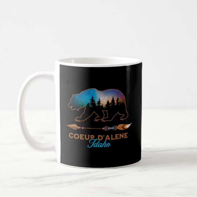 Coeur D'Alene Idaho Bear Starry Night Travel Kaffeetasse (Links)