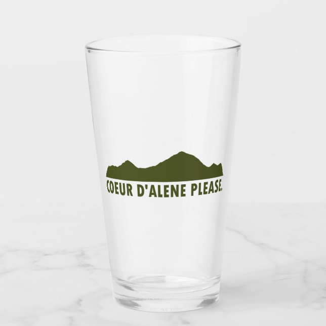 Coeur d'Alene Idaho Bitte Glas (Vorderseite)