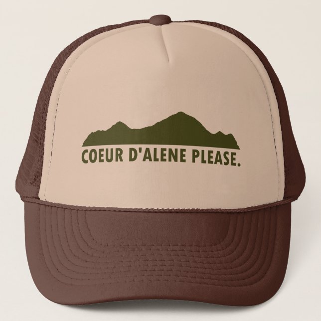 Coeur d'Alene Idaho Bitte Truckerkappe (Vorderseite)