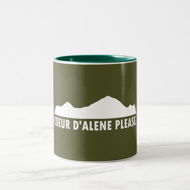 Coeur d'Alene Idaho Bitte Zweifarbige Tasse (Mittel)