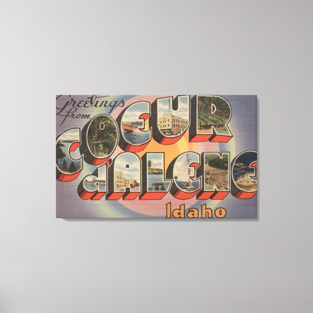 Coeur d'Alene, Idaho - Große Briefszenen Leinwanddruck (Vorderseite)