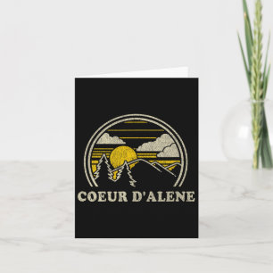 Coeur D'alene Idaho Id T-Shirt Vintage Wandern Ber Karte