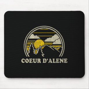 Coeur D'alene Idaho Id T-Shirt Vintage Wandern Ber Mousepad
