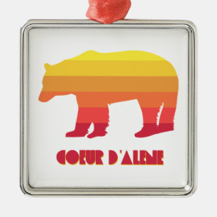 Coeur d'Alene Idaho Rainbow Bear Ornament Aus Metall