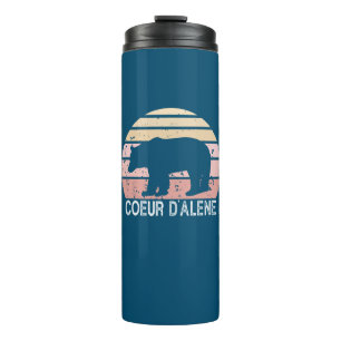 Coeur d'Alene Idaho Retro Bear Thermosbecher