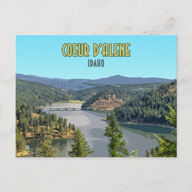 Coeur d'Alene Idaho Souvenir Postkarte (Vorderseite)