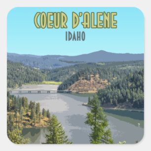 Coeur d'Alene Idaho Souvenir Quadratischer Aufkleber
