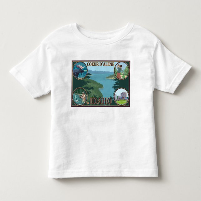 Coeur D'Alene, IdahoScenic Reise-Plakat Kleinkind T-shirt (Vorderseite)