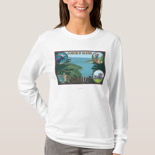 Coeur D'Alene, IdahoScenic Reise-Plakat T-Shirt (Vorderseite)