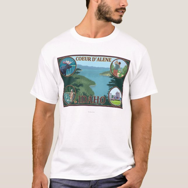 Coeur D'Alene, IdahoScenic Reise-Plakat T-Shirt (Vorderseite)