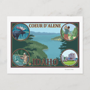 Coeur D'Alene, IdahoScenic Travel Poster Postkarte