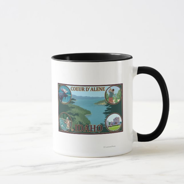 Coeur D'Alene, IdahoScenic Travel Poster Tasse (Rechts)