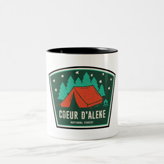 Coeur D'Alene National Forest Camping Zweifarbige Tasse (Mittel)
