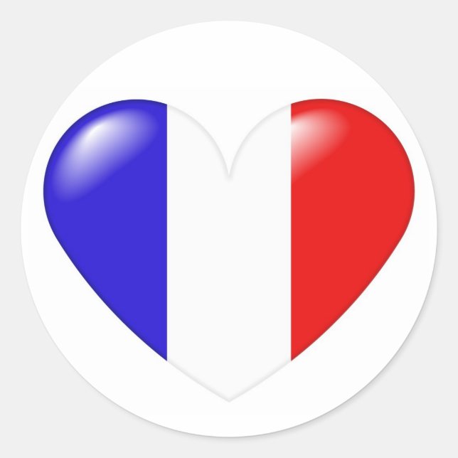 Coeur français runder aufkleber (Vorderseite)