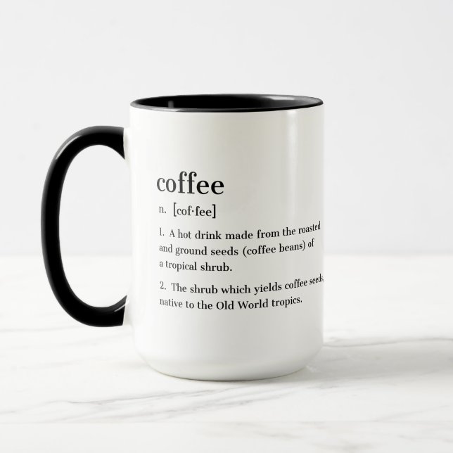 Coffe Definition Witziges Geschenk für Kaffeepause Tasse (Links)