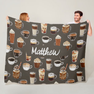 Coffe Lover Cosy Name Blanket Fleecedecke