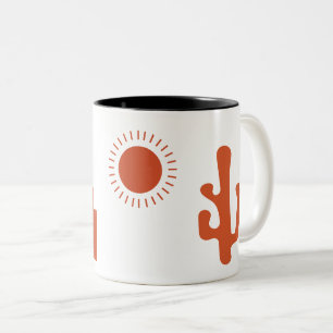 Coffe-Tasse-Mockup mit Boho-Element Zweifarbige Tasse