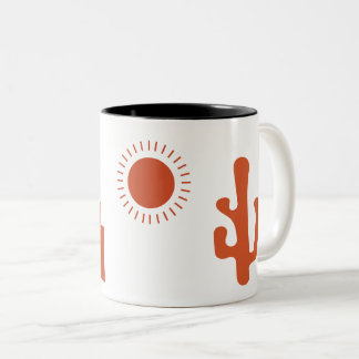 Coffe-Tasse-Mockup mit Boho-Element Zweifarbige Tasse