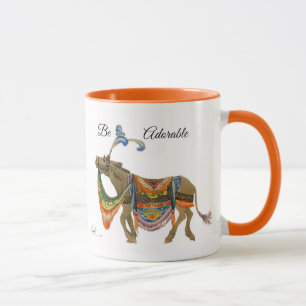 Coffe-Tasse, orange, niedlicher, farbiger Esel Tasse