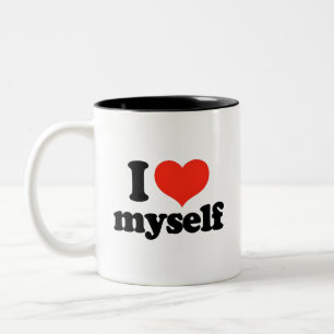 Coffe-Tasse sagt "Ich Liebe selbst" Zweifarbige Tasse