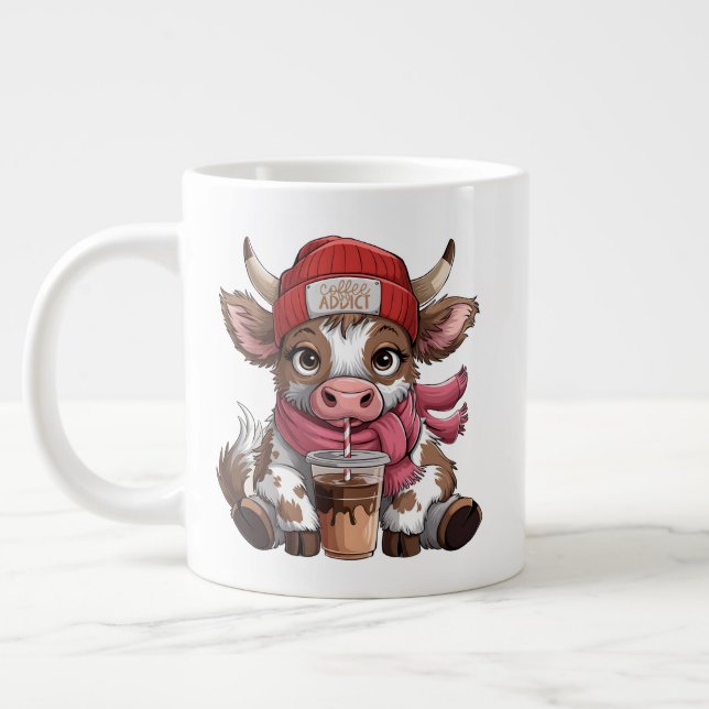 Coffee Addict Cow Jumbo-Tasse (Links)
