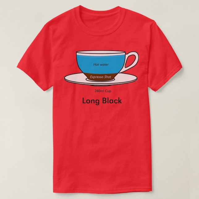 Coffee Addict Long Black ohne Hintergrund T-Shirt (Design vorne)
