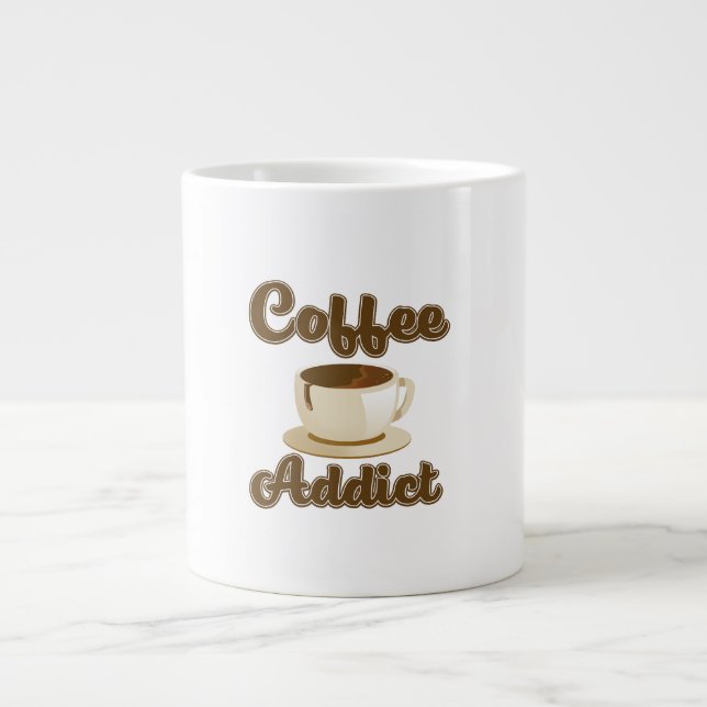 Coffee Addict Retro-Logo Jumbo-Tasse (Vorderseite)