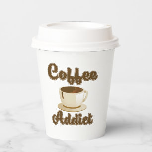Coffee Addict Retro-Logo Pappbecher