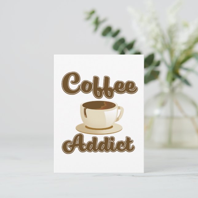Coffee Addict Retro-Logo Postkarte (Stehend Vorderseite)