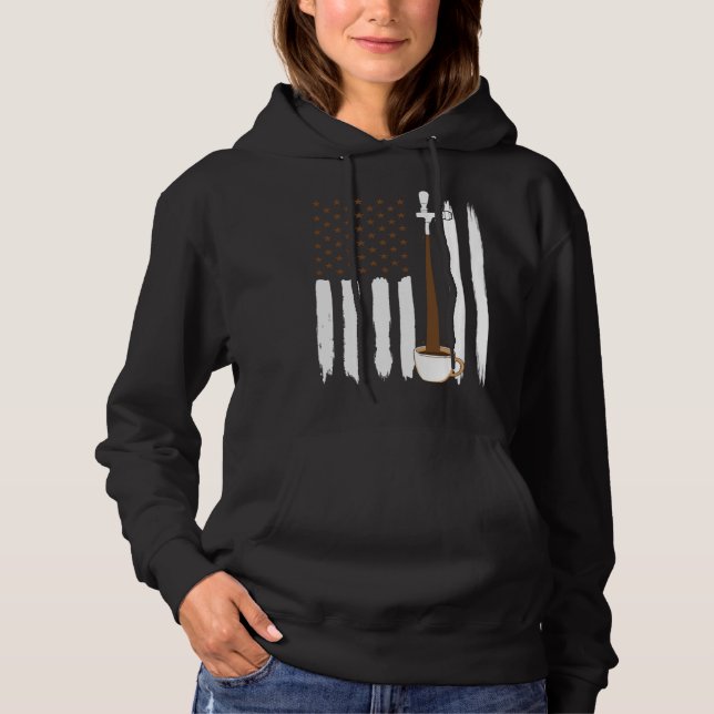 Coffee American Flag USA 4th July Coffee Hoodie (Vorderseite)