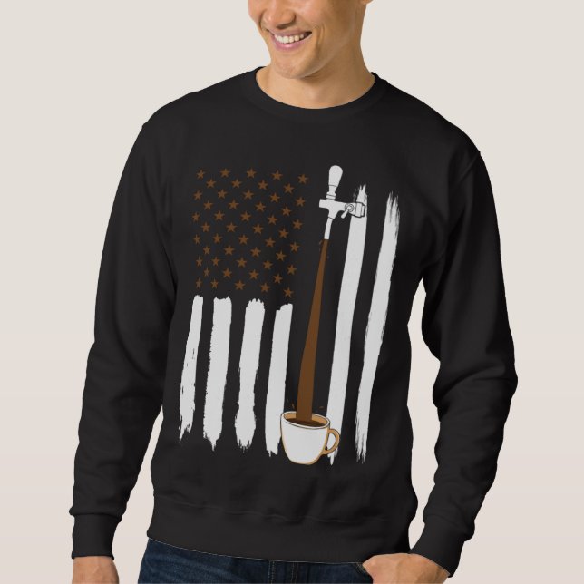 Coffee American Flag USA 4th July Coffee Sweatshirt (Vorderseite)