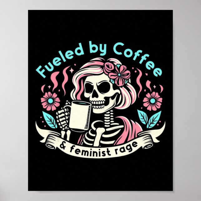 Coffee & amp; feministische Rage Feminism Coffee L Poster (Vorne)