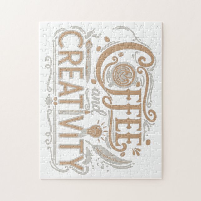 Coffee and Creativity Typography Puzzle (Vertikal)