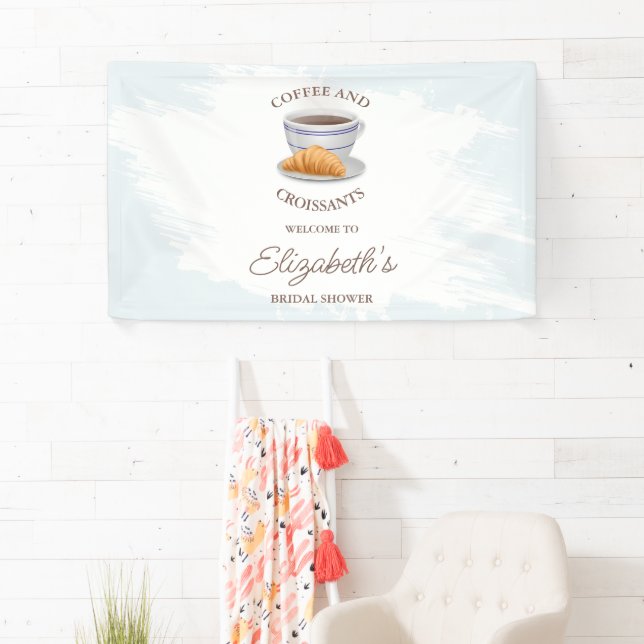 Coffee and Croissants Bridal Shower Banner (Insitu)