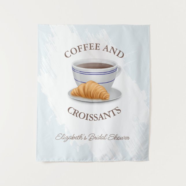 Coffee and Croissants Bridal Shower Wandteppich (Vorderseite)
