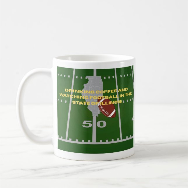 Coffee and Football in Illinois Kaffeetasse (Links)