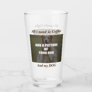 Coffee and my Dog Throw Pillow Glas