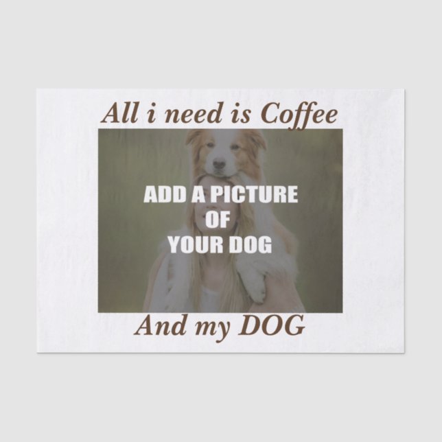 Coffee and my Dog Throw Pillow Seidenpapier (Vorderseite)