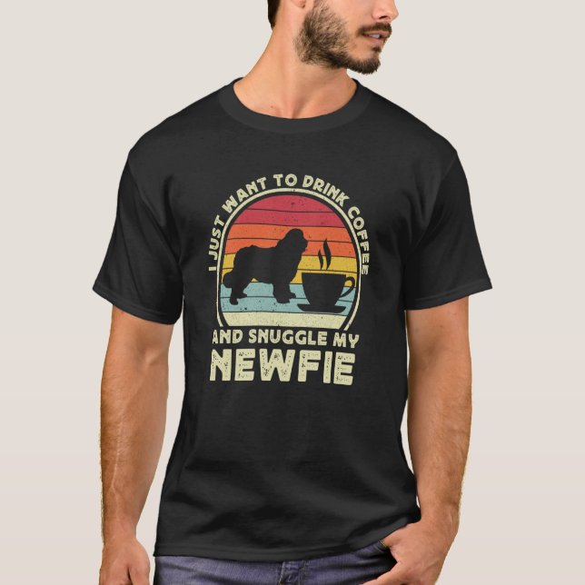 Coffee And Newfie For Men Women Newfoundland Dog D T-Shirt (Vorderseite)