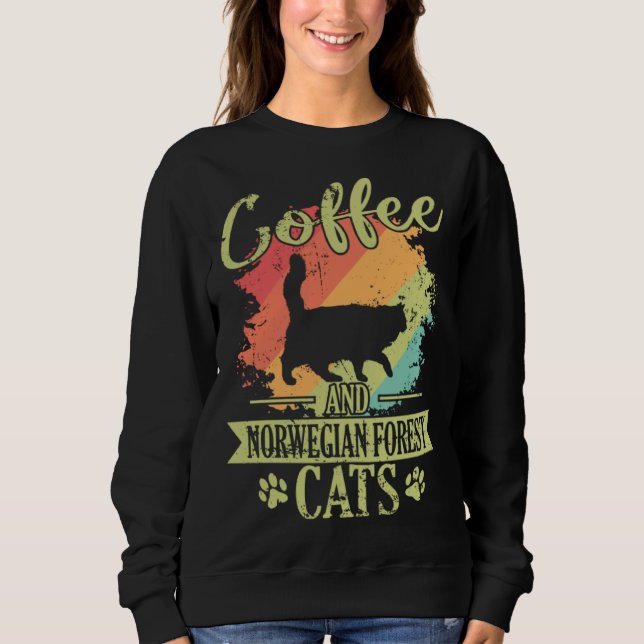 Coffee and Norwegian Forest Cat Sweatshirt (Vorderseite)