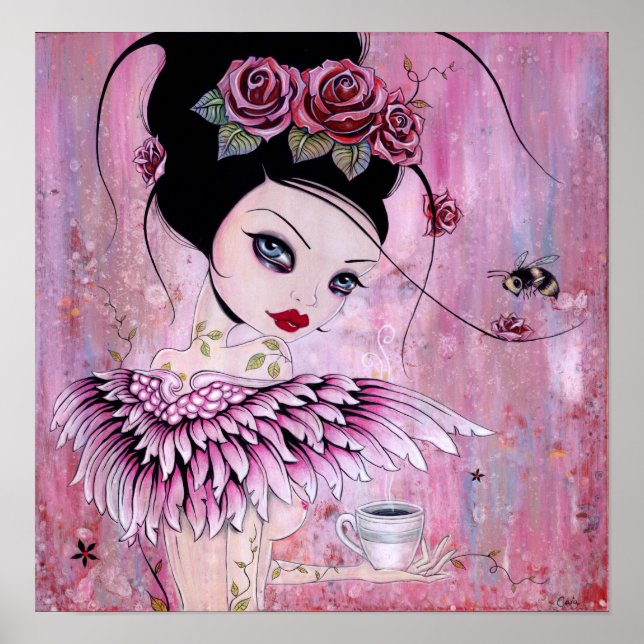 Coffee Angel Print Poster (Vorne)