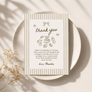 Coffee Baby is Brewing Baby Shower Dankeskarte
