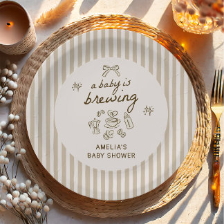 Coffee Baby is Brewing Baby Shower Pappteller