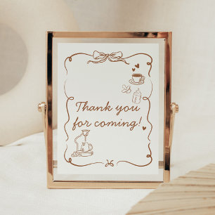 Coffee Baby ist auf dem Weg Baby Shower Danksagung Poster