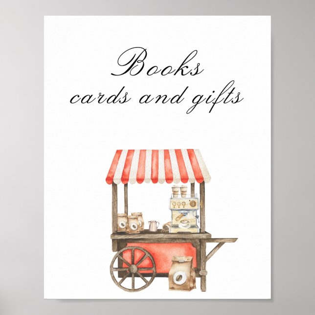 Coffee baby shower - Books, cards and gifts Poster (Vorne)