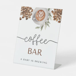 Coffee Baby Shower - ein Baby ist das Brechen von  Sockelschild