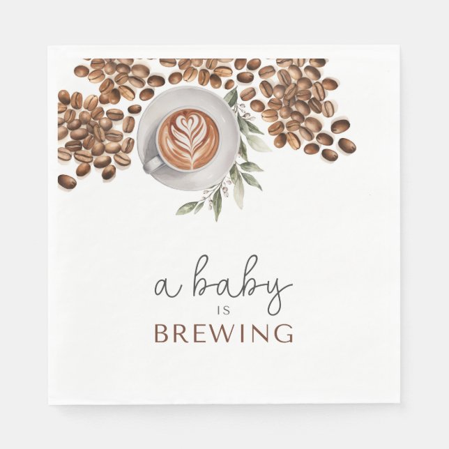 Coffee Baby Shower - ein Baby wird brauen Serviette (Vorderseite)