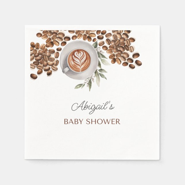 Coffee Baby Shower - ein Baby wird brauen Serviette (Vorderseite)