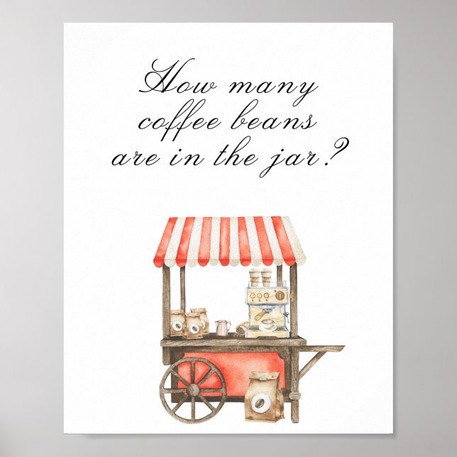 Coffee baby shower - guess how many coffee beans poster (Vorne)